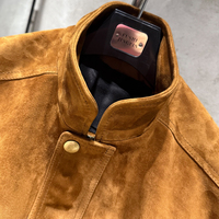 Chaqueta Bomber de Gamuza para Mujer, Chaqueta de Piloto Vintage de Piel de Oveja Genuina, Chaqueta de Gamuza Real de Manga Larga