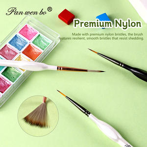 Panwenbo Ensemble de 5 pinceaux miniatures pour détails fins, modèles, pinceaux à pointe fine pour la <span class=keywords><strong>peinture</strong></span> acrylique, les modèles, l'artisanat, les pierres - Product Image 5