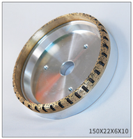Meule diamantée à liaison métallique rentable, Machine de biseauté, roue diamantée segmentée interne pour le meulage du verre