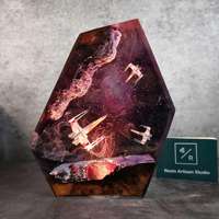 Sculpture en résine Galaxy, vaisseau spatial, Voie lactée, lampe de nuit 3D, décoration de chambre à coucher faite à la main