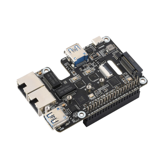 ZYSY PCIe USB 3.2 Gen1/2.5G ETH/M.2 NVMe Adapter for Raspberry Pi 5 Supports Protocol Expansion for 2-Ch Development