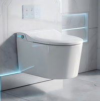 Toilette intelligente sans réservoir à nettoyage automatique, murale, électrique, pour salle de bain moderne d'hôtellerie (vente en gros)