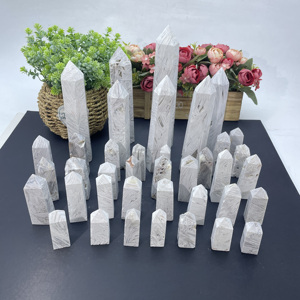 Torre di agata messicana per la guarigione del punto di tetraedro naturale pietra Reiki bianco agata messicana - Product Image 1