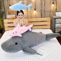 Peluche Requin Bleu de Dessin Animé Songshan Toys, Peau de Peluche Marine sans Rembourrage, sans Coton PP, avec Fermeture Éclair