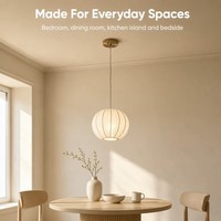 Lampe suspendue minimaliste en tissu blanc, luminaire suspendu en fer doré pour chambre à coucher, salle à manger, îlot de cuisine, chevet