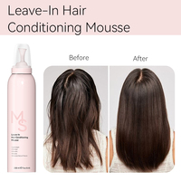 Mousse capillaire revitalisante sans rinçage, légère, non grasse, nourrissante, démêlante, douce et lissante pour tous types de cheveux, vente en gros