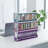 Support de rangement multimédia de bureau en aluminium pour cassettes, organisateur compact de bureau