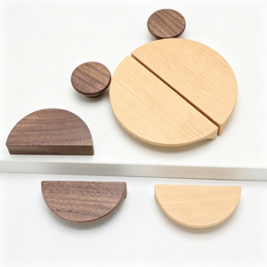 Solid Wood Cabinet <b>Pull</b> <b>Handles</b> Natural Oak Finish 128mm Hole Center T-Bar Design Kitchen Drawer Cupboard <b>Door</b> Furniture - Product Image 5