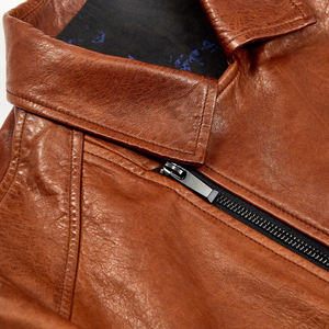 Veste en faux cuir pour hommes Automne 2025 Manteau imperméable à fermeture éclair Veste de moto vintage classique vente en gros - Product Image 3