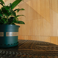 MUMU DESIGN Panneaux muraux à motifs géométriques 3D en bois massif contreplaqué Installation intérieure pratique Panneau mural puzzle
