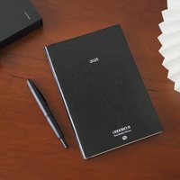 Agenda personnalisable avec logo imprimé, couverture rigide A5, diverses options en cuir PU, planificateur annuel 2025, coffret cadeau