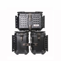 Boîte à bagages multifonction en alliage d'aluminium noir blindé pour moto, boîte latérale, coffre de scooter 45L/38L