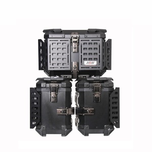 Caja Trasera para Motocicleta Multifuncional Blindada de Aleación de Aluminio Negro, Caja <span class=keywords><strong>Lateral</strong></span> para Scooter, <span class=keywords><strong>Maletero</strong></span> de 45L/38L - Product Image 3
