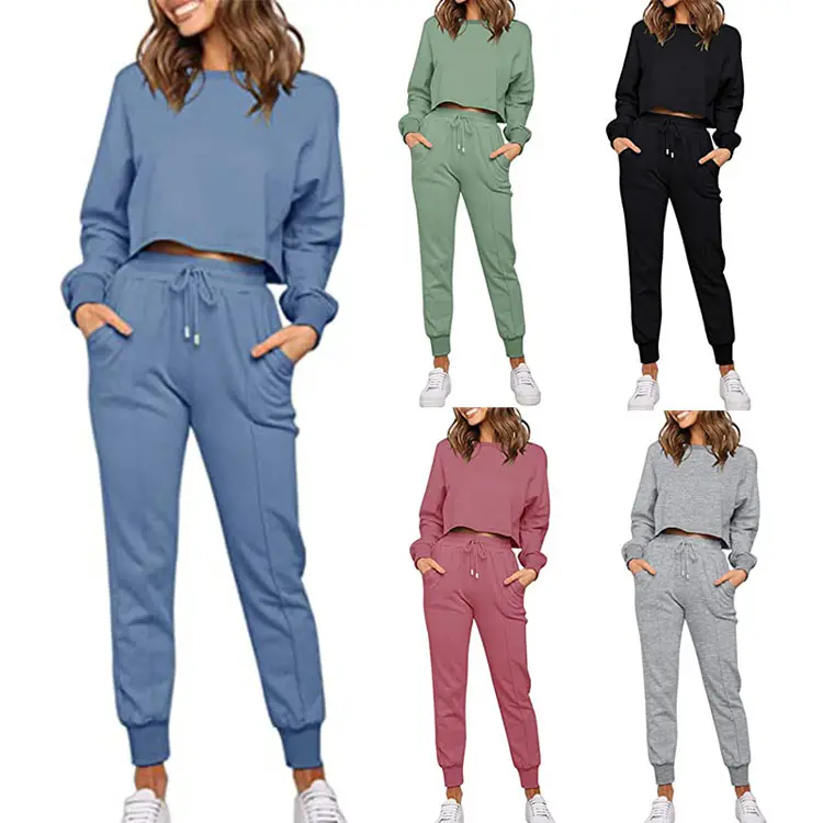 Women Sleepwear Sublimation Pyjama Plain Pajamas Loungewear Lounge Wear Women Casual Long Sleeve Two Piece Set Clothing