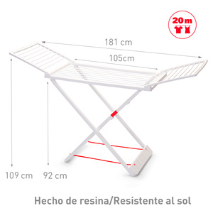 Stendibiancheria 181 cm x 105 cm in resina resistente al sole per uso domestico - Product Image 1
