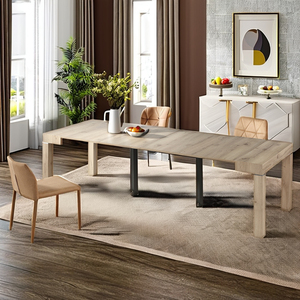 Table <span class=keywords><strong>console</strong></span> extensible en <span class=keywords><strong>bois</strong></span> de couleur naturelle, rectangulaire, gain de place, pour la maison, table à manger ou table de réunion de 2,5, 3 ou 4 mètres de long - Product Image 5