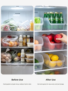 Grande boîte de rangement pour réfrigérateur à ouverture supérieure, conteneur alimentaire en plastique transparent, rectangulaire, 10-20L, pour l'organisation des fruits et des œufs - Product Image 4