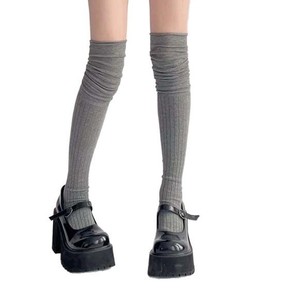 Women Over The Knee <b>Socks</b> White Thigh High Solid Color Sweat Absorbing Odor Resistant Thermal For Autumn <b>Winter</b> - Product Image 4