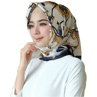 Hijab Satin GLS079 2022 Wholesale Printed New Fashion Women Hijab Scarf China Supplier Ladies Imitation Silk Satin Square Head Scarves