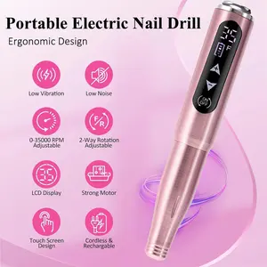 2024 Professional Nail Polishing Pen Drill 35000RPM Electric Portable Handheld Nail Drill Pen Machine