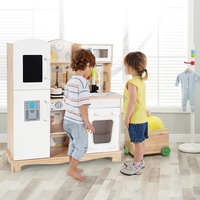 Cuisine en bois pour enfants, ensemble de jeu de cuisine avec évier, machine à glaçons, lave-vaisselle, ustensiles de cuisine, jouet de cuisine, cadeau pour enfant KA7125