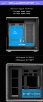Full Tower Desktop ATX Panoramic Arc-shaped Tempered Glass Panel Gaming PC Cooling Computer Casing Gamer Towers case