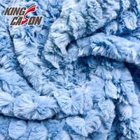 KINGCASON Hersteller Großhandel Hautfreundliches 100% Polyester Einseitig Blaues Gebürstetes Kaninchen-Kunstfell für Heimtextilien