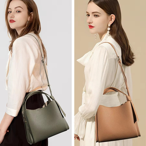 A-103 grande capacité panier de nourriture Polyester mode haut de gamme fermeture éclair peau de vache en cuir véritable femmes sac à bandoulière - Product Image 4