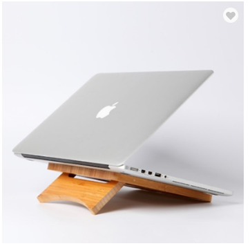 Notebook Computer Shelf Natural Bamboo Adjustment