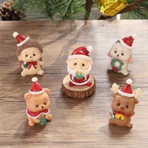 Creative Christmas Doll Decoration Cartoon Resin Santa Claus Mini Snowman Christmas Desktop Ornaments Xmas New Year <b>Gift</b> - Product Image 1