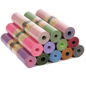 Tapis de yoga TPE bicolore épaissi 6 mm antidérapant pour femmes, tapis de fitness élargi insonorisé, corde <span class=keywords><strong>à</strong></span> sauter, tapis de danse <span class=keywords><strong>à</strong></span> domicile, haute élasticité - Product Image 1