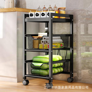 Étagère de rangement de cuisine Najia à 6 niveaux en acier au carbone avec roulettes, organisateur multifonctionnel portable pour usage domestique - Product Image 5