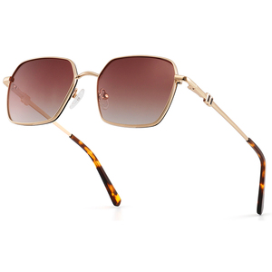 Lunettes de <span class=keywords><strong>soleil</strong></span> rétro unisexes à thé avec monture carrée en métal et verres en <span class=keywords><strong>verre</strong></span> Lunettes de <span class=keywords><strong>soleil</strong></span> carrées de créateur - Product Image 2