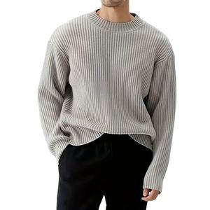 Suéter de Punto Personalizado para Hombre, Transpirable, de Algodón y Lana, Color Sólido, Cuello Redondo, Manga Larga, Verano - Product Image 1