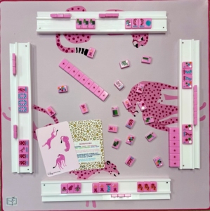 Pink <b>Mahjong</b> Tiles <b>Set</b> With Joker And Wind Tiles Portable Classic Game For 4 Players - Product Image 2