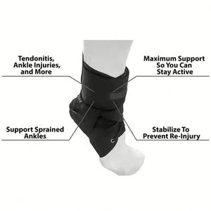 Attelle médicale cheville-pied pour la récupération des blessures, soutien de compression réglable, durable et respirante pour les entorses de la cheville - Product Image 3