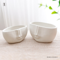 Pot de fleurs en céramique pour hommes, personnalisé, en forme de tête, de style romain, blanc spécial, pour véranda, fleurs