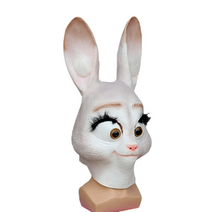 Masque de lapin Judy en latex, masque animal, accessoire de fête cosplay, taille unique - Product Image 4