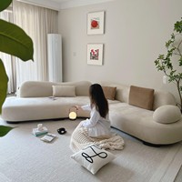 Canapé d'angle moderne incurvé en tissu, style minimaliste français, pour salon, villa, appartement, taille personnalisée