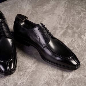 Chaussures italiennes en cuir faites à la main, grande taille, à lacets, antidérapantes, légères et respirantes, spécialement conçues pour les hommes de bureau et professionnels - Product Image 5