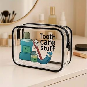 Clear PVC Travel Organizer Bag with Zipper Closure Toiletry and Cosmetic Pouch <b>Storage</b> Travel <b>Makeup</b> Bag <b>for</b> Women - Product Image 2
