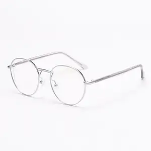 HBK Retro metal gözlük gözlük camı bayanlar gözlük çerçevesi şık optik çerçeve kadınlar için