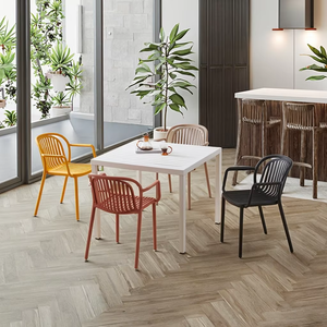 Sillas De Restaurante sedia bianca moderna Cafe all'aperto duro di plastica sedie alte mobili per la casa moderna semplice sgabello di plastica - Product Image 1