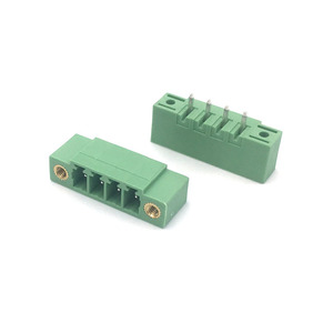 Màu xanh lá cây ph3.81 2P Brass vít kết nối khối thiết bị đầu cuối Plug-in Nam ổ cắm mà không có tai PA66 Nhà ở cho các ứng dụng <span class=keywords><strong>PCB</strong></span> - Product Image 3