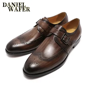 <span class=keywords><strong>Chaussures</strong></span> en <span class=keywords><strong>cuir</strong></span> pour hommes, mocassins de ville, grande taille 39-46, noir, brun foncé, <span class=keywords><strong>sans</strong></span> <span class=keywords><strong>lacets</strong></span>, boucle, sangle de moine - Product Image 1