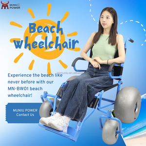 MUNIU tuttoterreno per adulti sedia a rotelle da spiaggia in vendita con pneumatici mongolfiera per sabbia soffice - Product Image 2