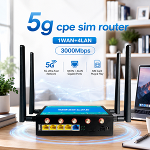Módem Desbloqueado 5G, <span class=keywords><strong>Router</strong></span> Openwrt con Tarjeta SIM, <span class=keywords><strong>Router</strong></span> Wifi para Vehículo, <span class=keywords><strong>Router</strong></span> Wifi Inalámbrico de 3000 Mbps, Multi-antena, <span class=keywords><strong>Router</strong></span> CPE 5G con SIM - Product Image 1