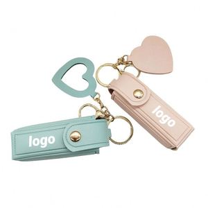 Promotion : Mini Pochette Portable en Cuir PU avec Rabat, Bouton, Miroir et Porte-Monnaie, pour Rouge à Lèvres et Cosmétiques, avec Pendentif - Product Image 1