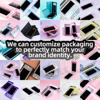 Extensions de Cils Individuels en Soie Cachemire de Haute Qualité, Plateau pour Fournitures de Cils avec Marque Privée 7-25mm, Fait Main