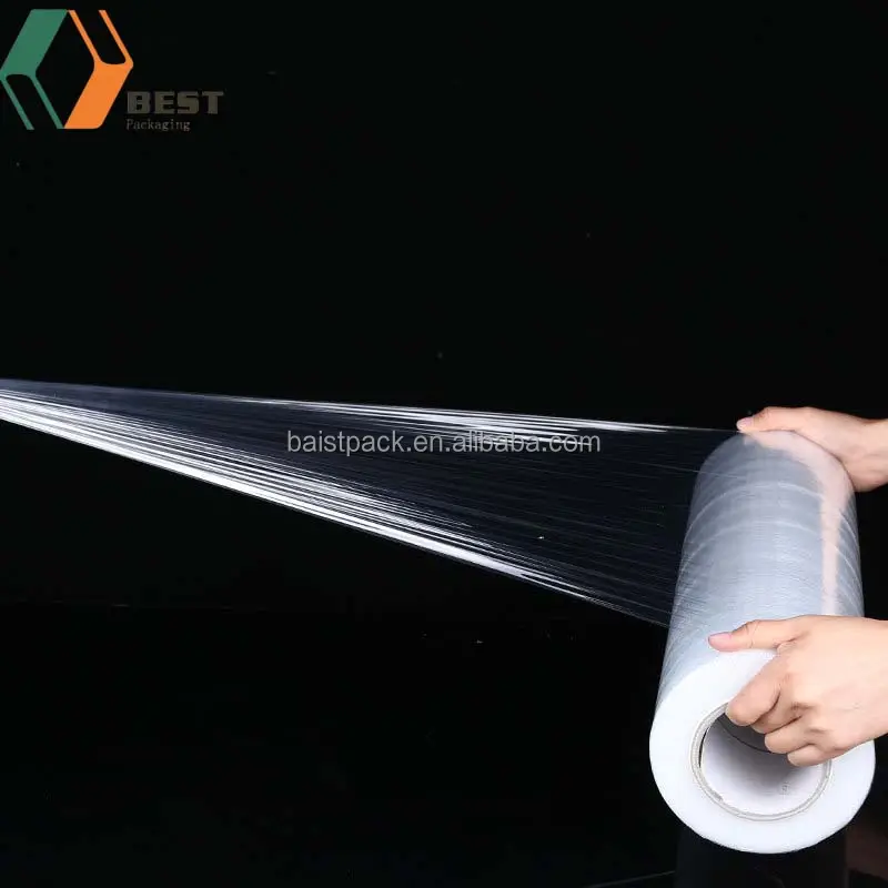 50 microns polyéthylène lldpe emballage industriel en plastique rouleau film étirable